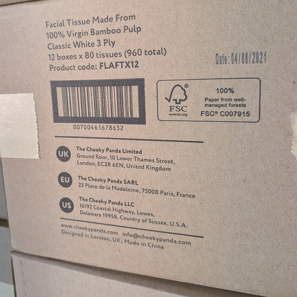 the cheeky panda facial tissue flat box